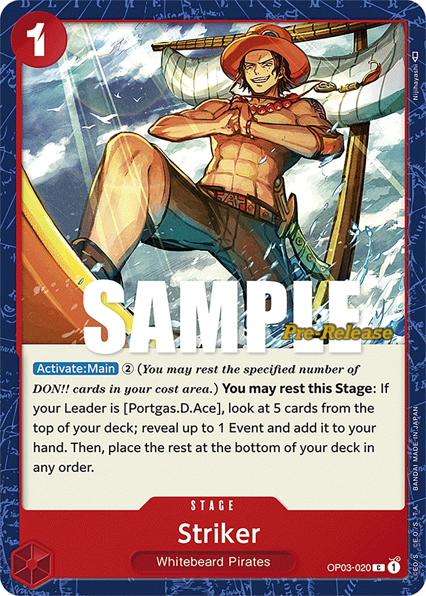 Striker (3020) (OP03 PRE) - One Piece Card Game Single