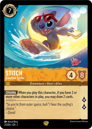 Stitch - Carefree Surfer (21) (1) - Disney Lorcana Single