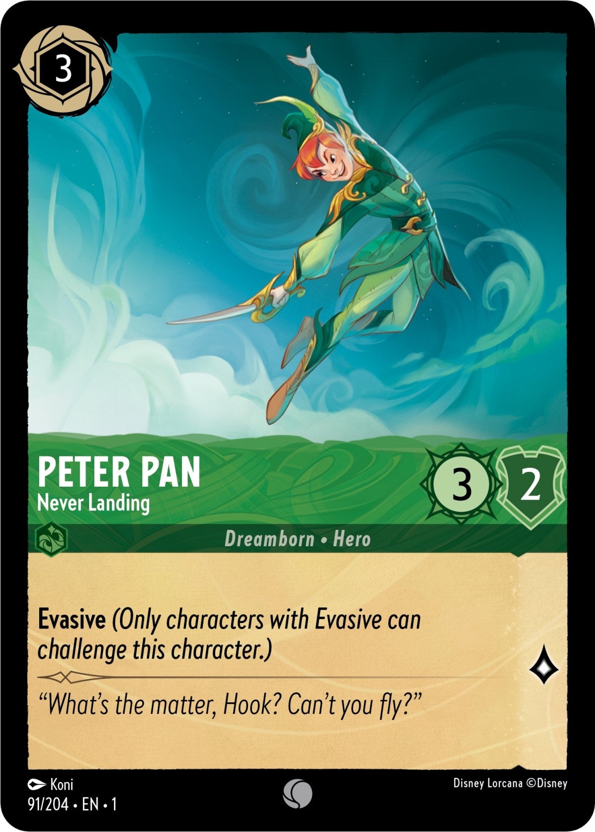 Peter Pan - Never Landing (91) (1) - Disney Lorcana Single