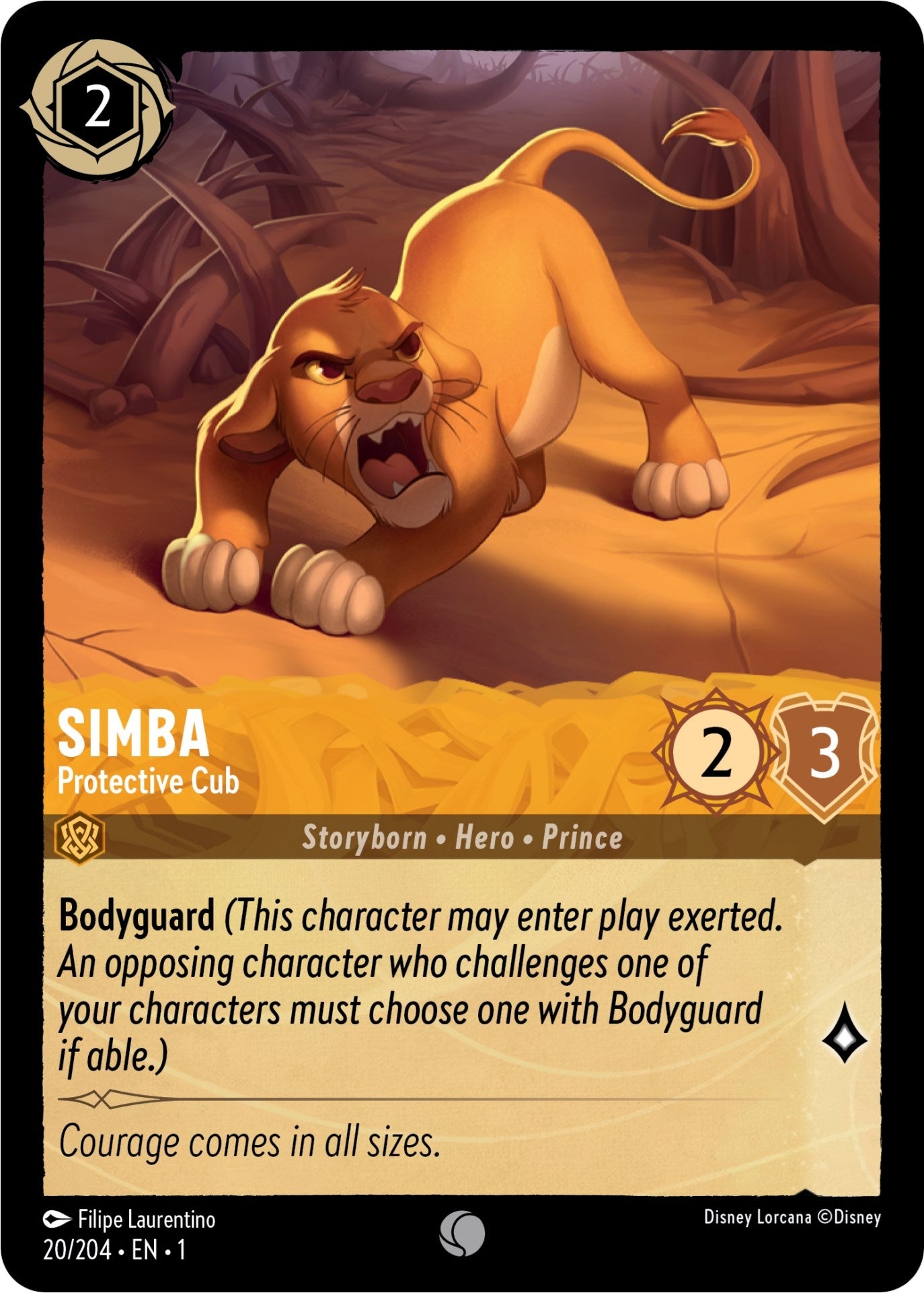 Simba - Protective Cub (20) (1) - Disney Lorcana Single
