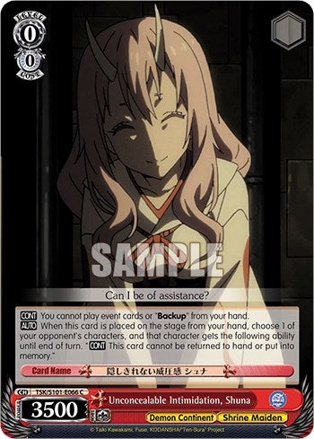 Unconcealable Intimidation Shuna (101066) - Weiss Schwarz Single