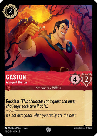 Gaston - Arrogant Hunter (110) (1) - Disney Lorcana Single