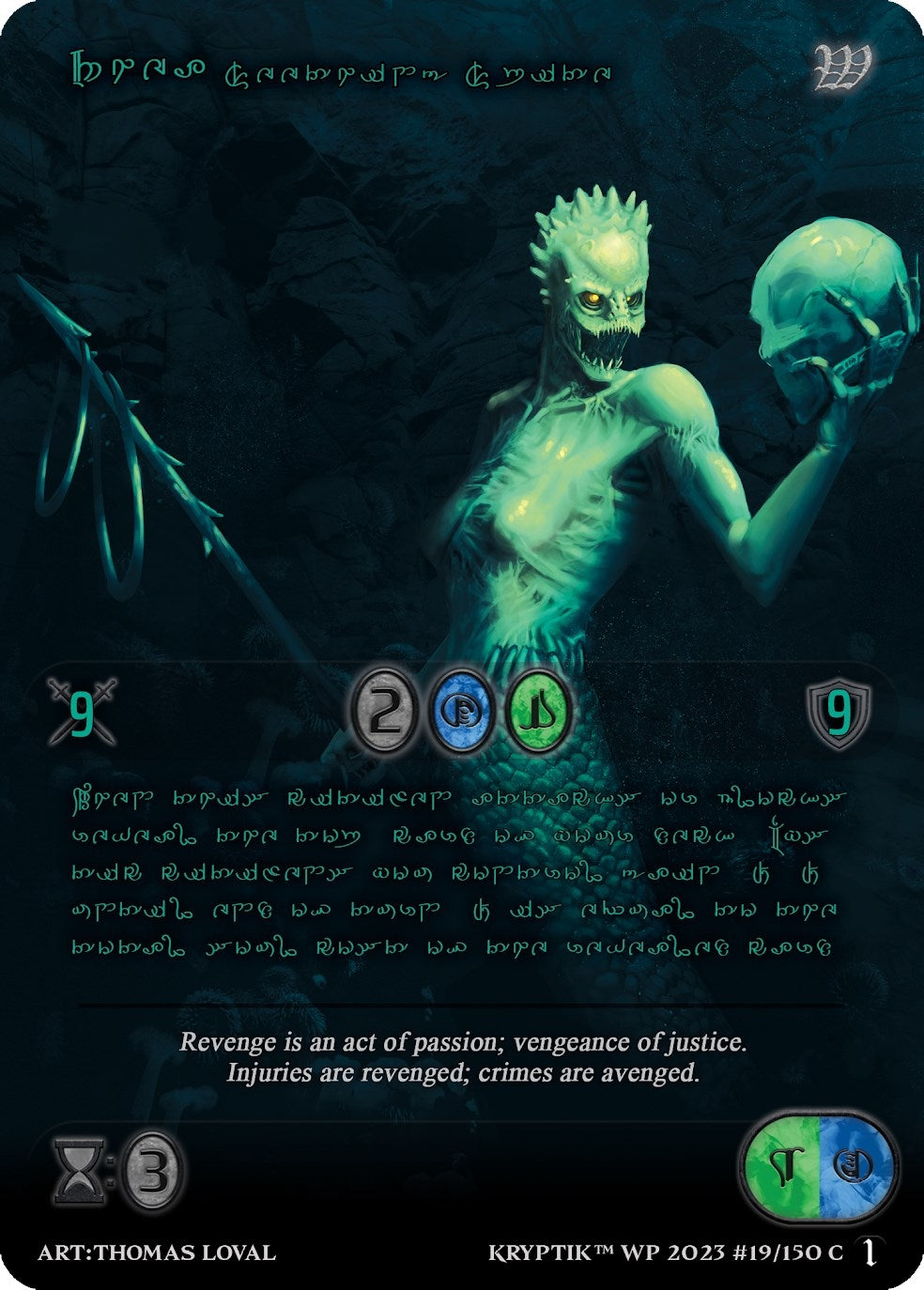 Rhea Seething Spite (Green Kryptik Language) (19) - Kryptik TCG Single