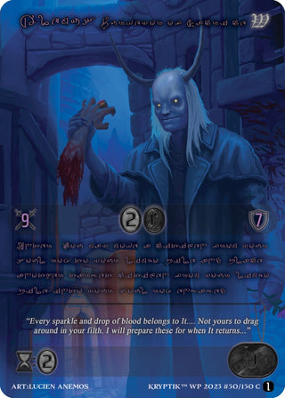 Alemus Purveyor of Sacrifice (Purple Kryptik Language) (50) - Kryptik TCG Single