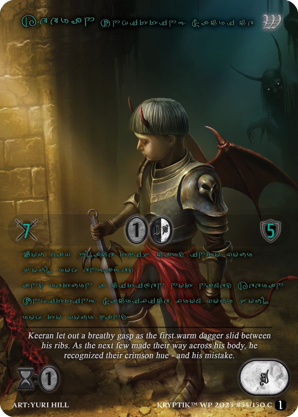 Keeran Unwitting Sacrifice (Green Kryptik Language) (54) - Kryptik TCG Single