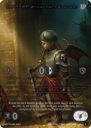 Keeran Unwitting Sacrifice (Purple Kryptik Language) (54) - Kryptik TCG Single