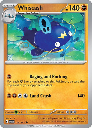 Whiscash (109/197) (SV03: Obsidian Flames)