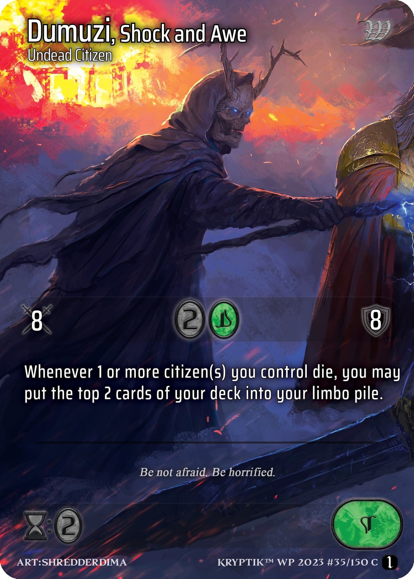 Dumuzi Shock and Awe (Cosmo Foil) (35) - Kryptik TCG Single