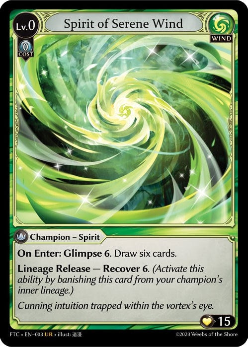 Spirit of Serene Wind (3) (FTC) - Grand Archive TCG Single