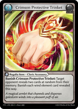 Crimson Protective Trinket (6) (FTC) - Grand Archive TCG Single