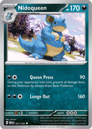Image for Nidoqueen (031/165) (SV: Scarlet & Violet 151) - Pokemon