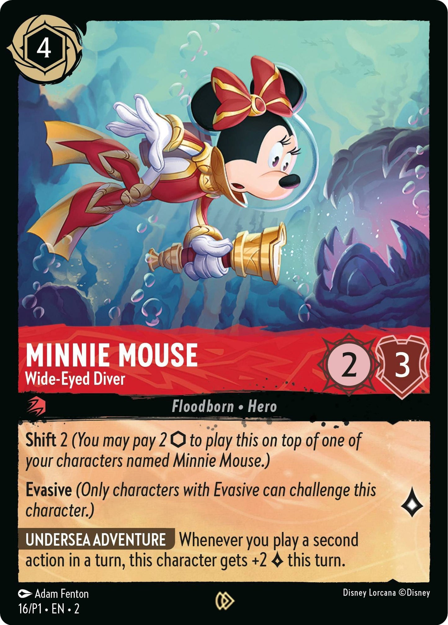 Minnie Mouse - Wide-Eyed Diver (16) (DLPC) - Disney Lorcana Single