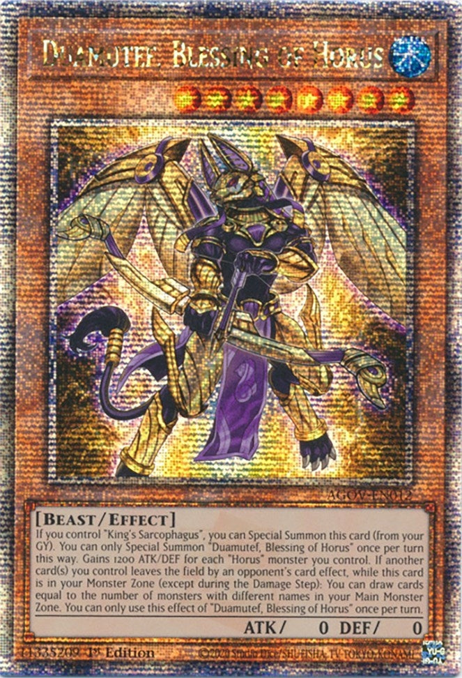Duamutef Blessing of Horus (Quarter Century Secret Rare) (12) (AGOV) - YuGiOh Single