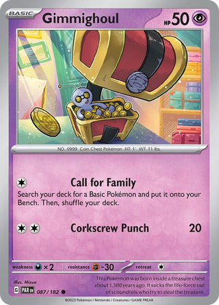 Gimmighoul - 087/182 (87) (PAR) - Pokemon Single