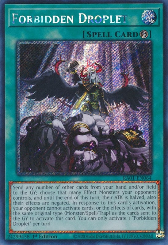 Forbidden Droplet (Platinum Secret Rare) (1064) (RA01) - YuGiOh Single