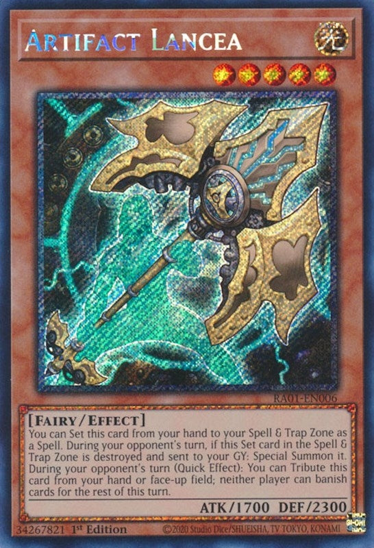 Artifact Lancea (Platinum Secret Rare) (1006) (RA01) - YuGiOh Single