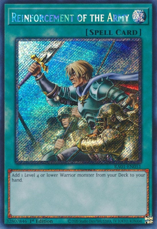 Reinforcement of the Army (Platinum Secret Rare) (1051) (RA01) - YuGiOh Single