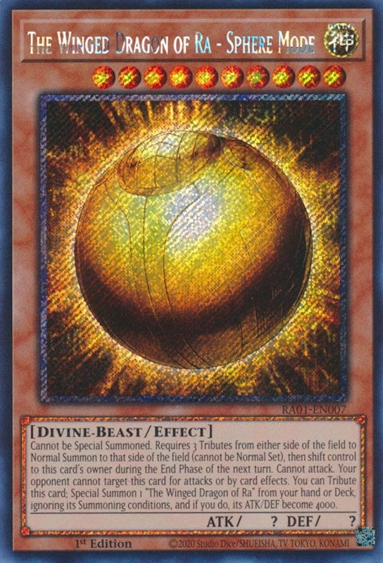 The Winged Dragon of Ra - Sphere Mode (Platinum Secret Rare) (1007) (RA01) - YuGiOh Single