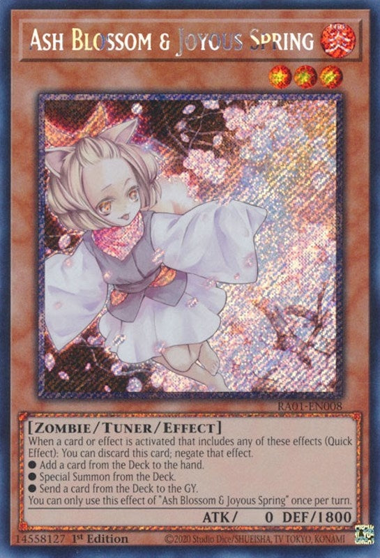 Ash Blossom & Joyous Spring (Platinum Secret Rare) (1008) (RA01) - YuGiOh Single