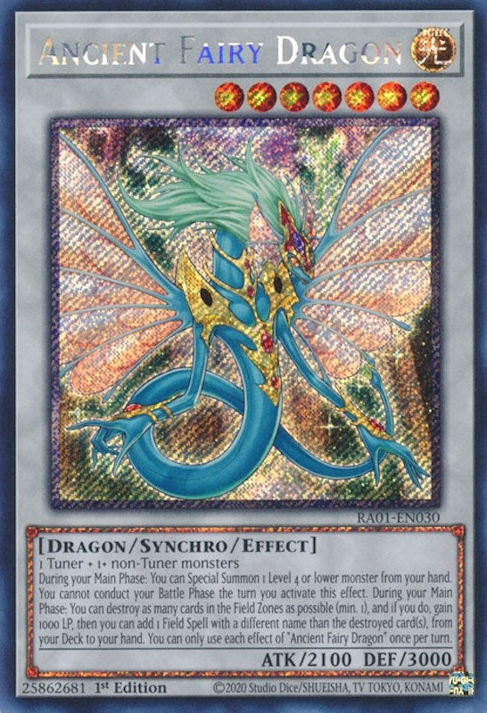 Ancient Fairy Dragon (Platinum Secret Rare) (1030) (RA01) - YuGiOh Single