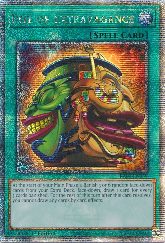 Pot of Extravagance (Quarter Century Secret Rare) (1059) (RA01) - YuGiOh Single