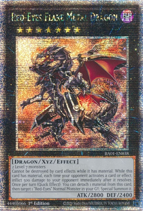 Red-Eyes Flare Metal Dragon (Quarter Century Secret Rare) (1038) (RA01) - YuGiOh Single