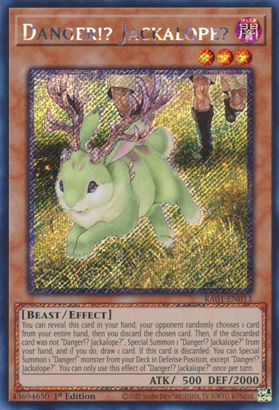 Danger!? Jackalope? (Platinum Secret Rare) (1013) (RA01) - YuGiOh Single