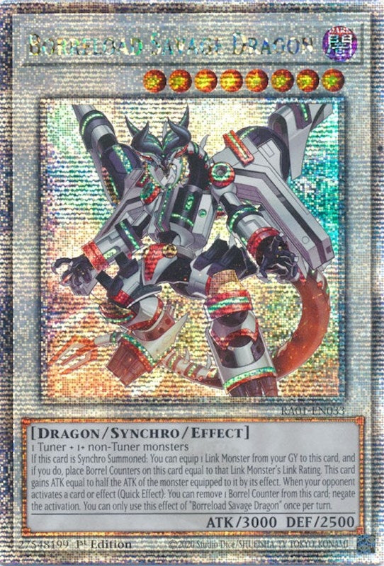 Borreload Savage Dragon (Quarter Century Secret Rare) (1033) (RA01) - YuGiOh Single