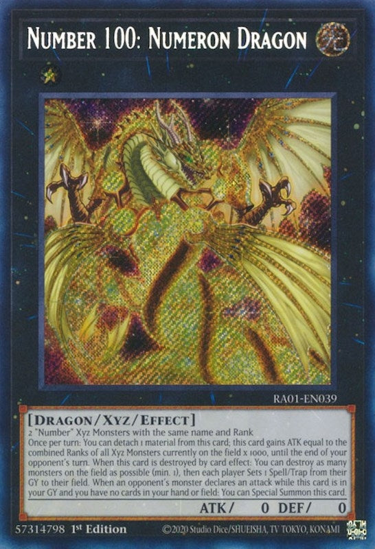 Number 100: Numeron Dragon (Secret Rare) (1039) (RA01) - YuGiOh Single