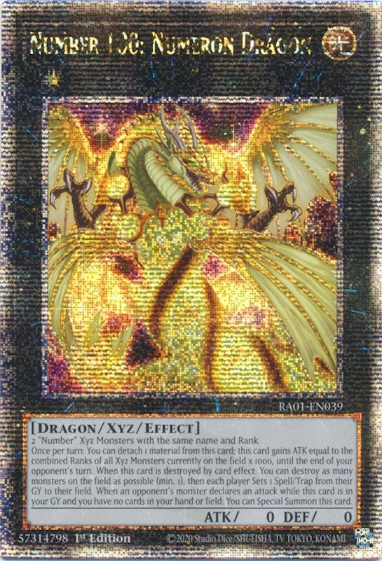 Number 100: Numeron Dragon (Quarter Century Secret Rare) (1039) (RA01) - YuGiOh Single