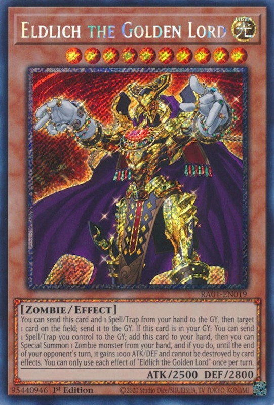 Eldlich the Golden Lord (Platinum Secret Rare) (1019) (RA01) - YuGiOh Single