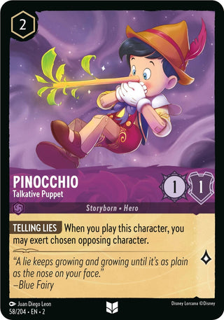 Pinocchio - Talkative Puppet (58) (2) - Disney Lorcana Single