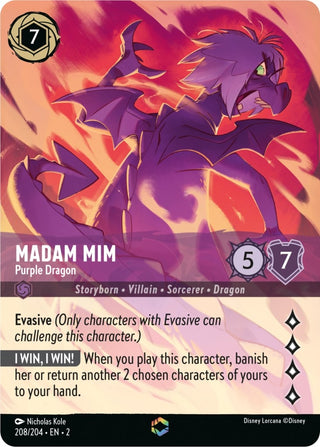 Madam Mim - Purple Dragon (Enchanted) (208) (2) - Disney Lorcana Single