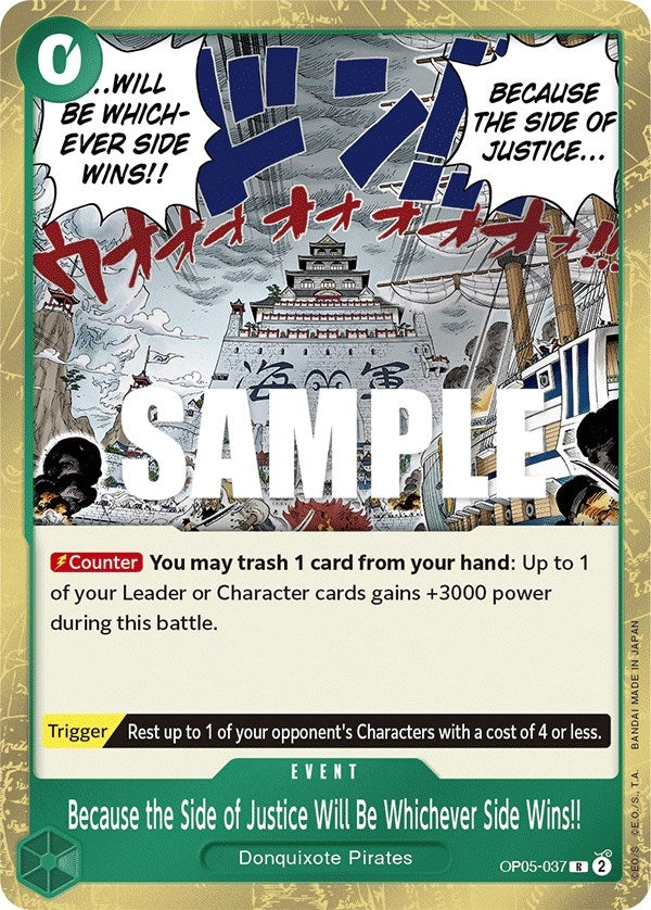 Because the Side of Justice Will Be Whichever Side Wins!! (5037) (OP05) - One Piece Card Game Single