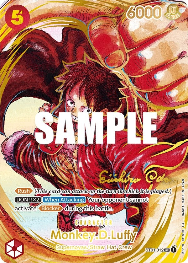 Monkey.D.Luffy (012) (Alternate Art) (Gold-Stamped Signature) (1012) (OP05) - One Piece Card Game Single