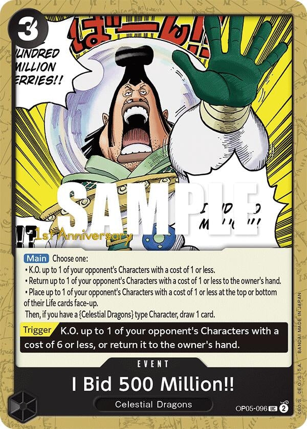 I Bid 500 Million!! (5096) (OP05 ANN) - One Piece Card Game Single