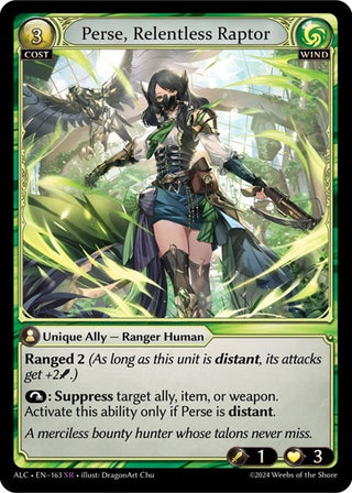 Image for Perse, Relentless Raptor (163) (Alchemical Revolution) - Grand Archive TCG