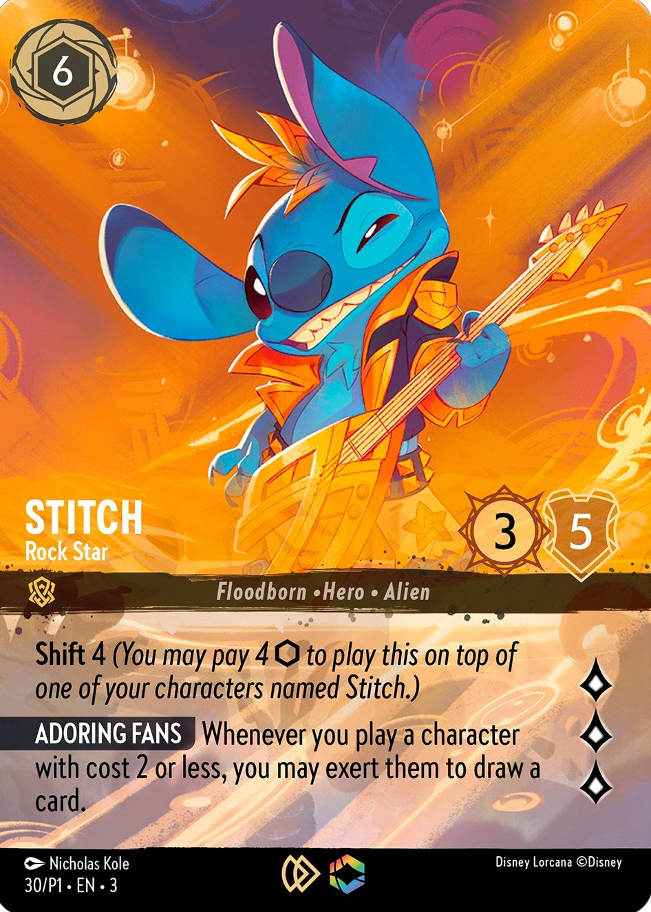 Stitch - Rock Star (Store Championship) (30) (DLPC) - Disney Lorcana Single