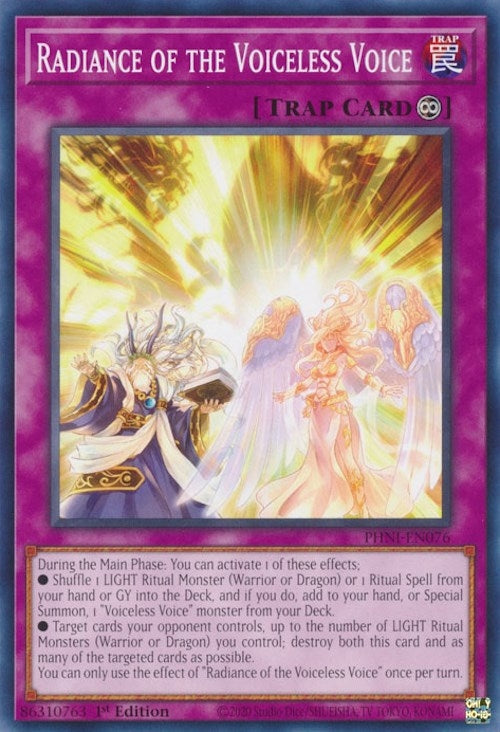 Radiance of the Voiceless Voice (76) (PHNI) - YuGiOh Single
