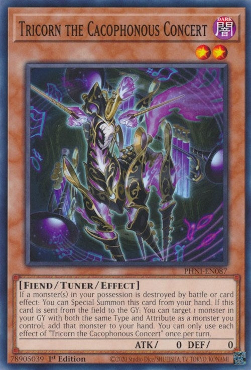 Tricorn the Cacophonous Concert (87) (PHNI) - YuGiOh Single