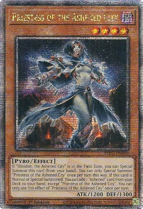 Priestess of the Ashened City (Quarter Century Secret Rare) (93) (PHNI) - YuGiOh Single