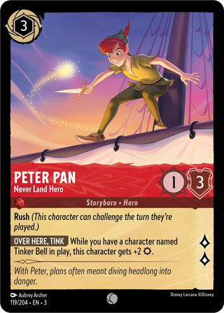 Peter Pan - Never Land Hero (119) (3) - Disney Lorcana Single
