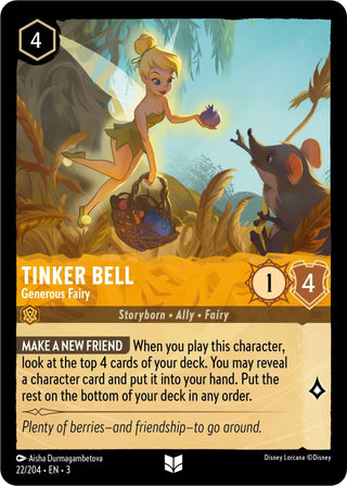Tinker Bell - Generous Fairy (22) (3) - Disney Lorcana Single