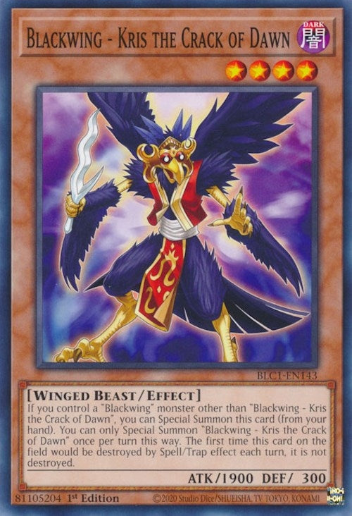 Blackwing - Kris the Crack of Dawn (1143) (BLC1) - YuGiOh Single
