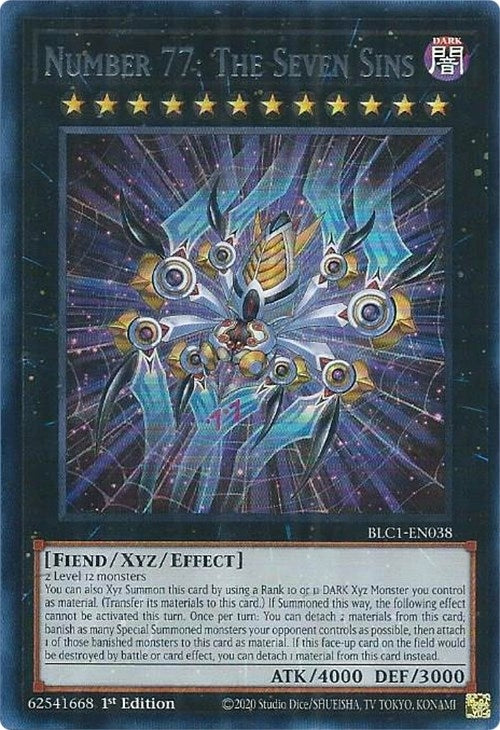 Number 77: The Seven Sins (Silver) (1038) (BLC1) - YuGiOh Single