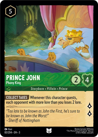 Prince John - Phony King (83) (3) - Disney Lorcana Single