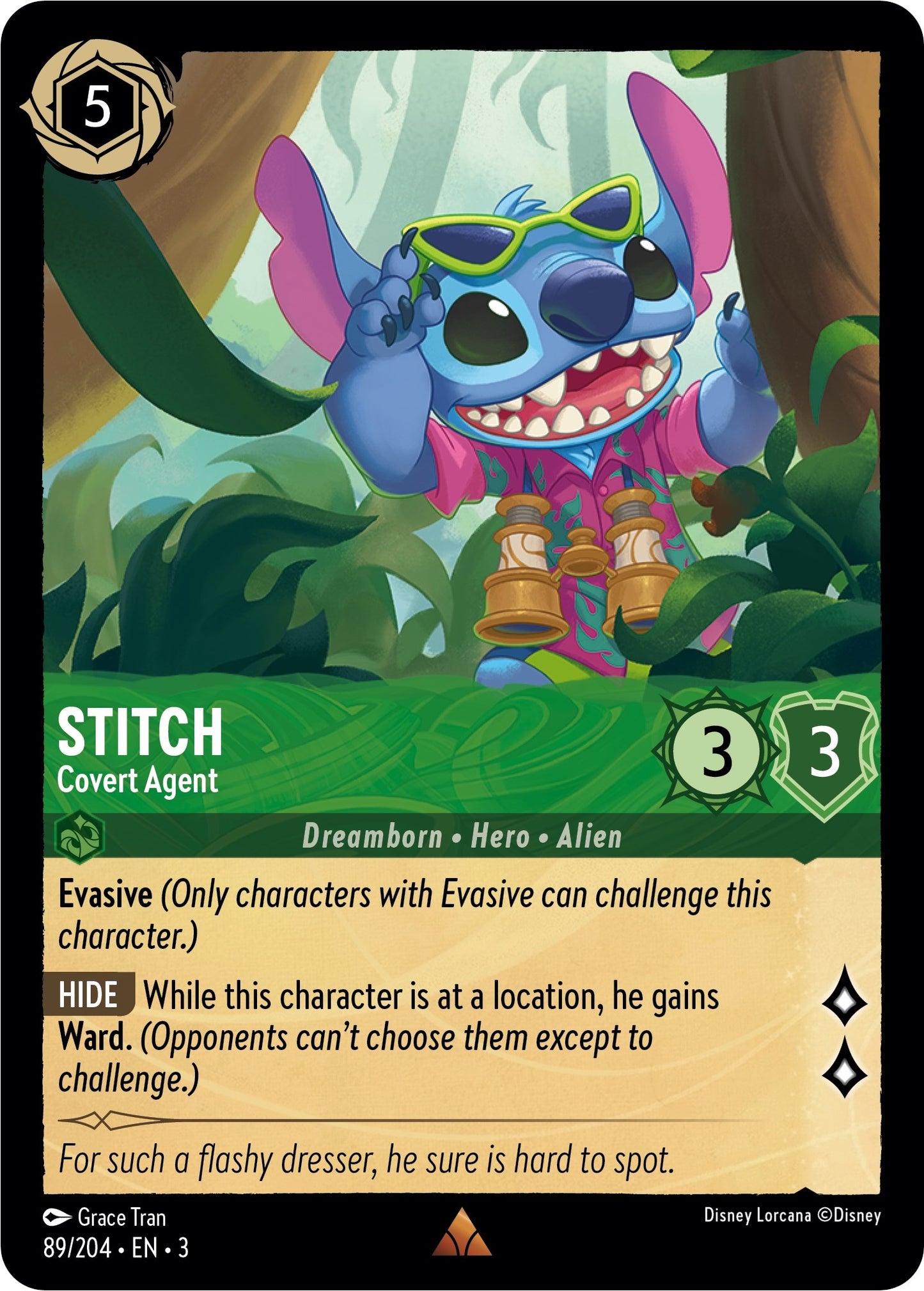 Stitch - Covert Agent (89) (3) - Disney Lorcana Single