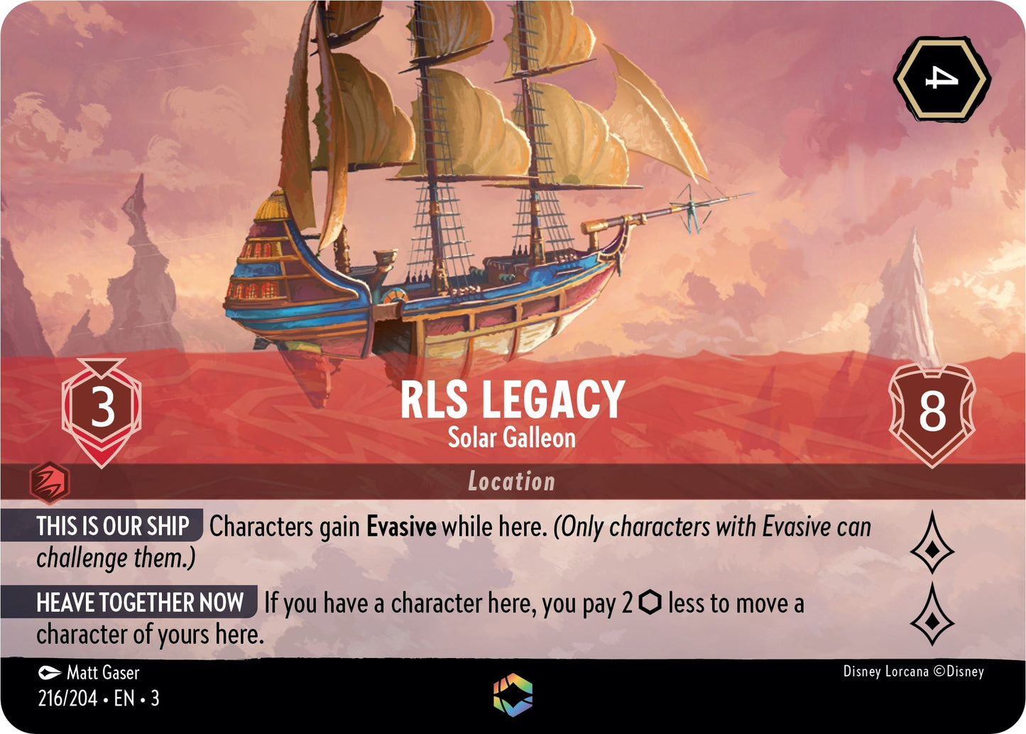RLS Legacy - Solar Galleon (Enchanted) (216) (3) - Disney Lorcana Single