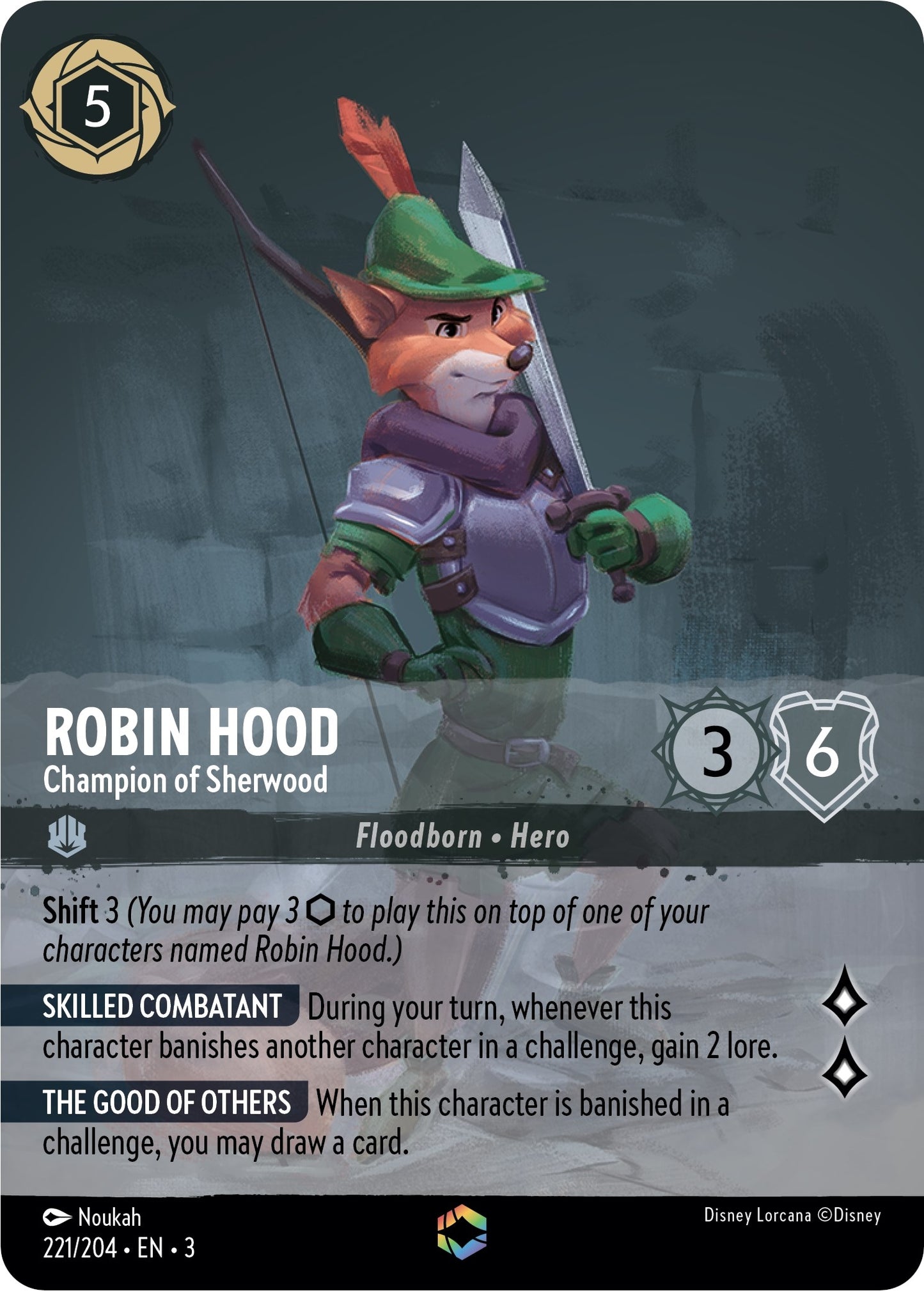 Robin Hood - Champion of Sherwood (Enchanted) (221) (3) - Disney Lorcana Single