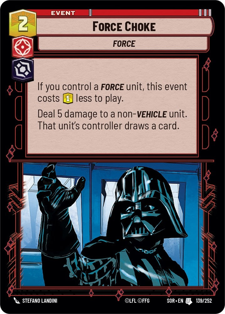Force Choke (139) (SOR) - Star Wars: Unlimited Single